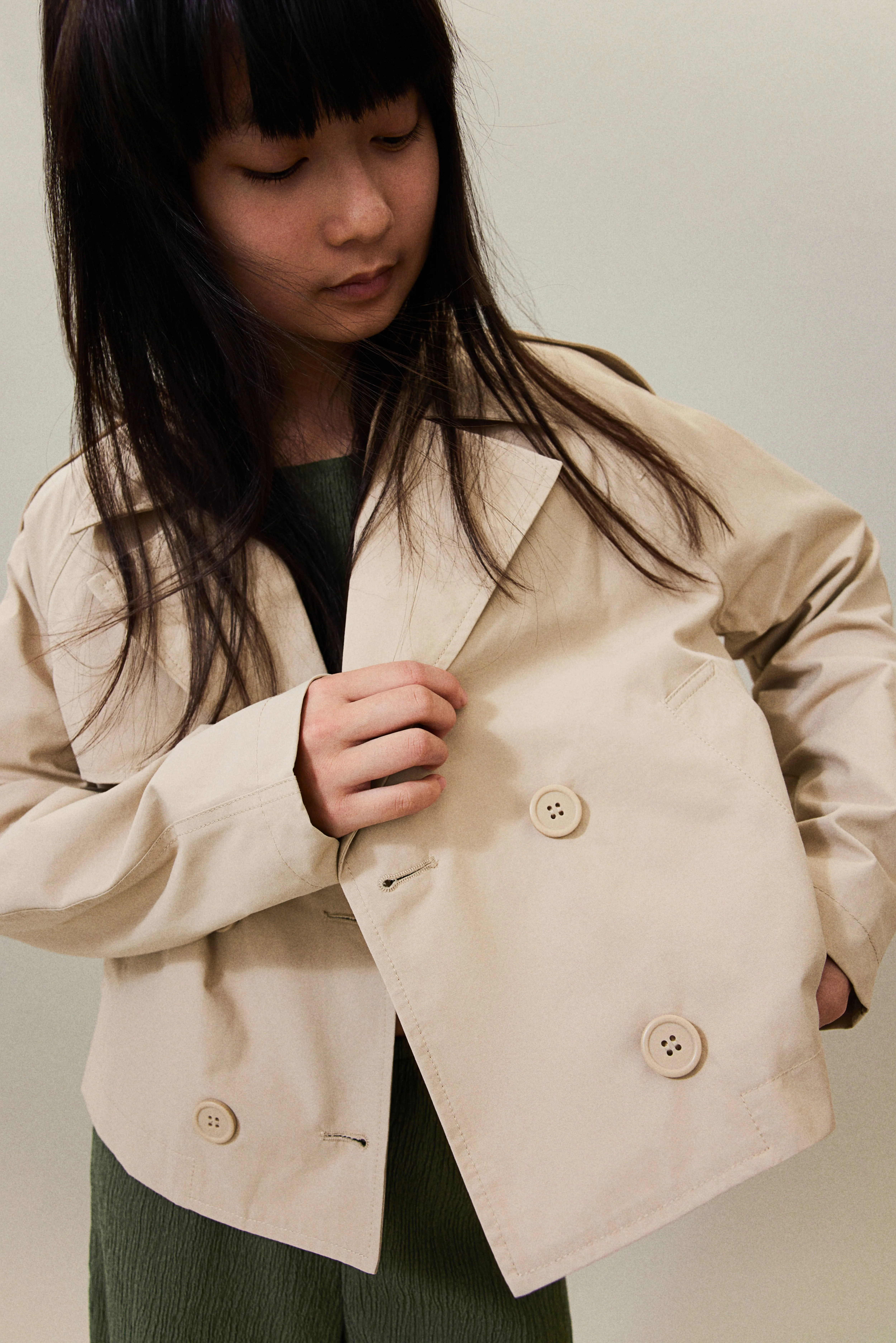 Short trench coat - Long sleeve - Short - Beige - Kids | H&M GB