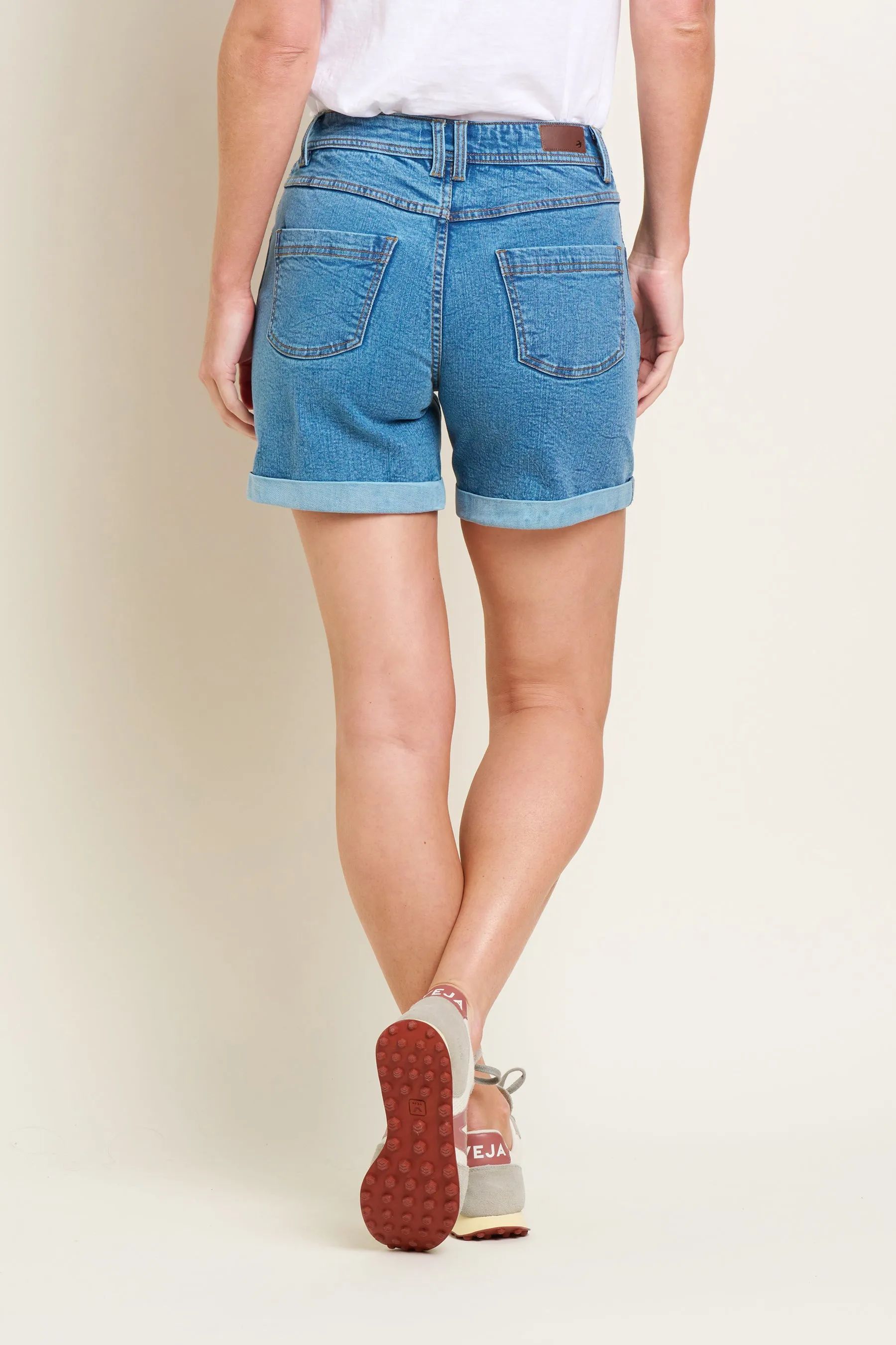 Side Stripe Denim Short