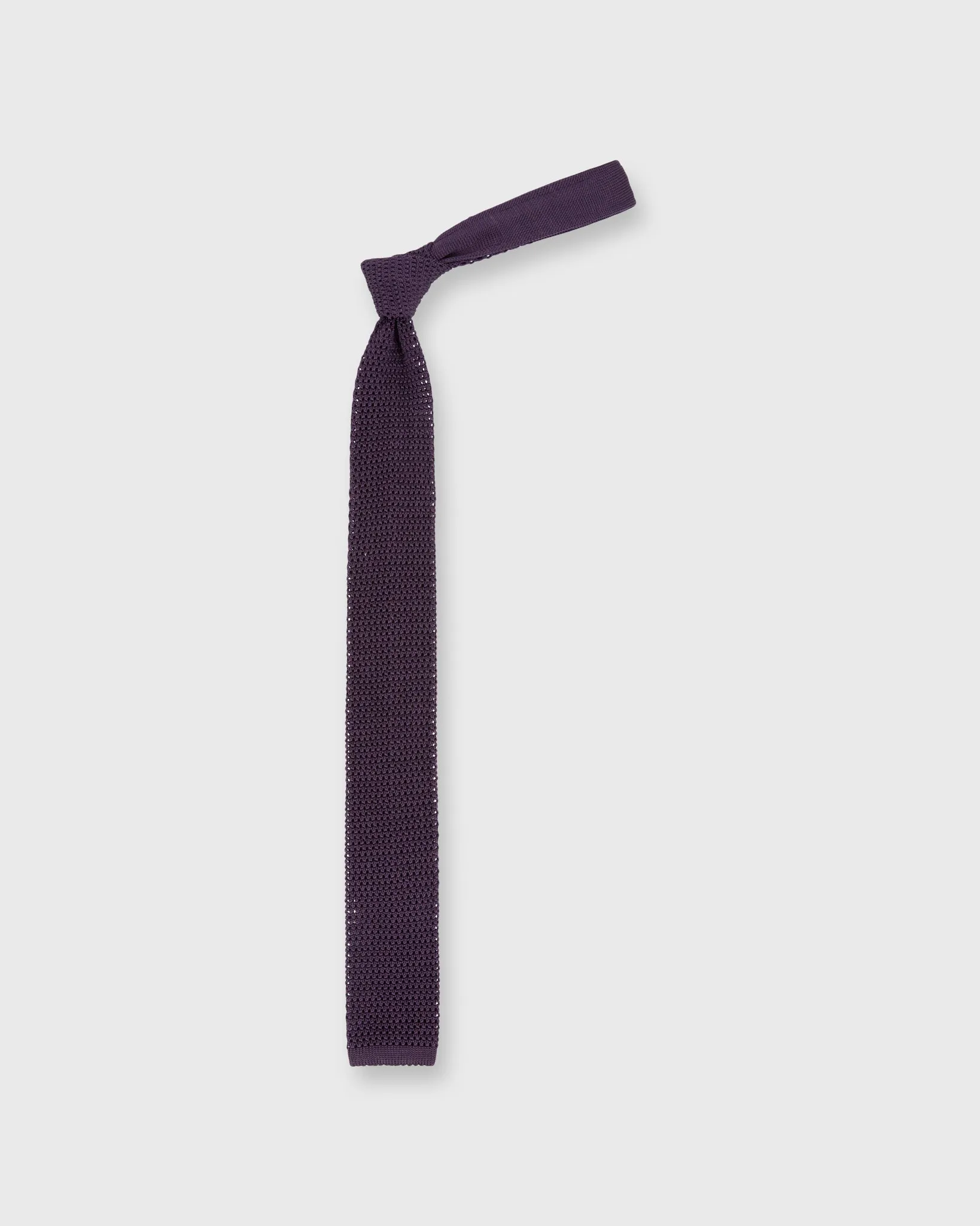 Silk Knit Tie in Plum