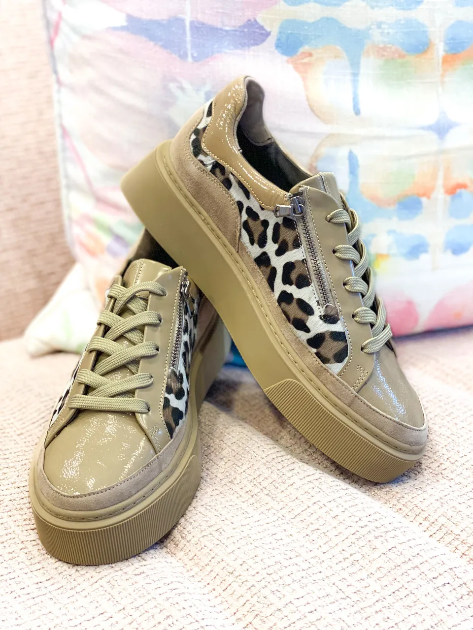 Softwaves Softwaves Tania Sneaker- Camel + Leopard