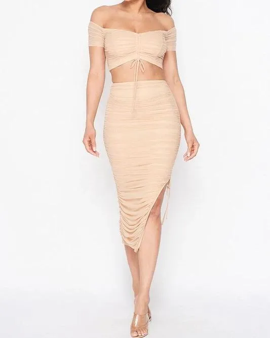 Sonya Ruched Skirt Set