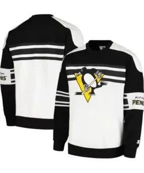 Starter Men's NHL Pittsburgh Penguins Defense Fleece Crewneck Pullover Sweatshirt