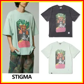 STIGMA  |Street Style U-Neck Plain Cotton Short Sleeves Logo T-Shirts