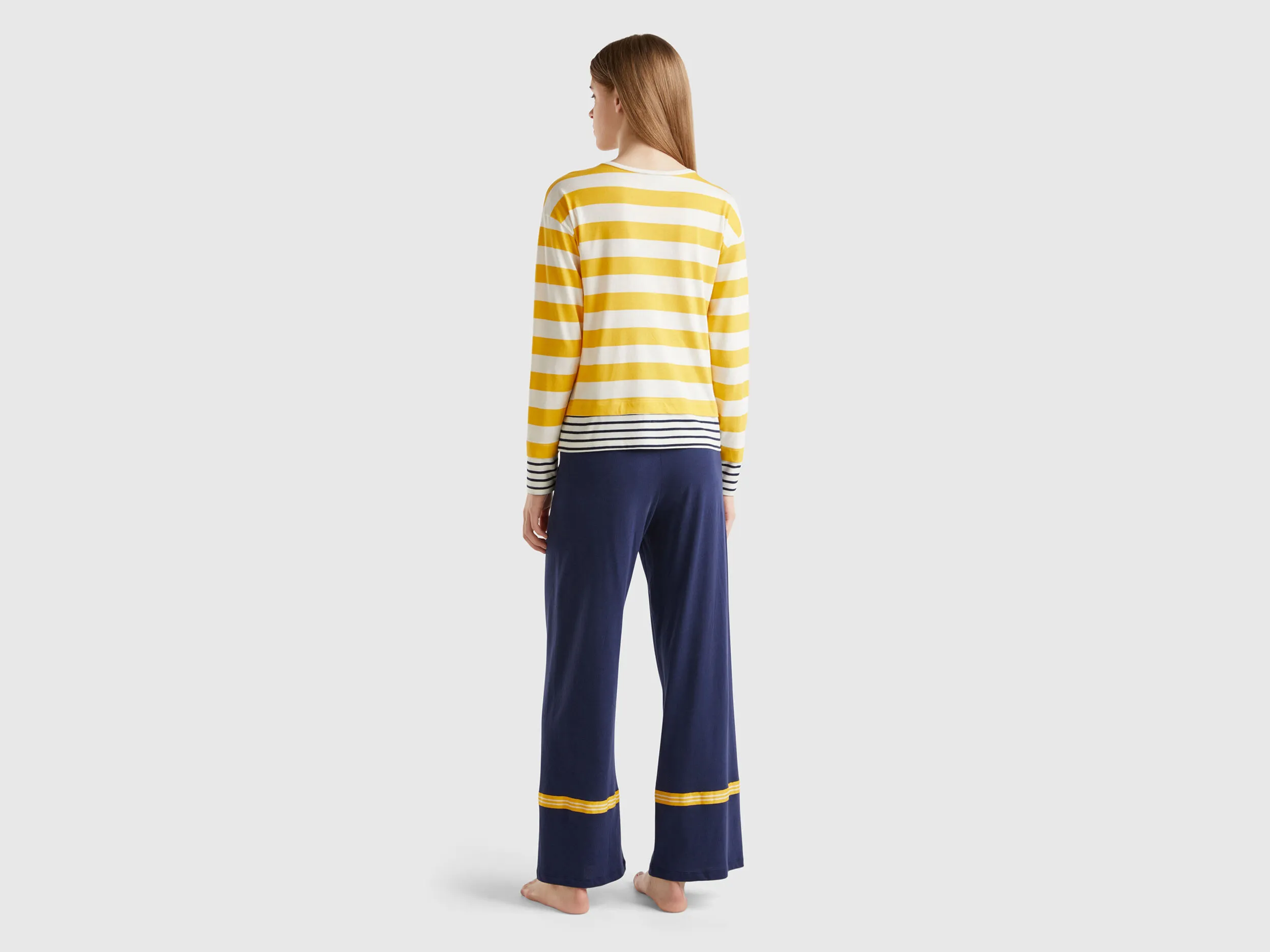 Striped viscose blend pyjamas - Multi-color | Benetton