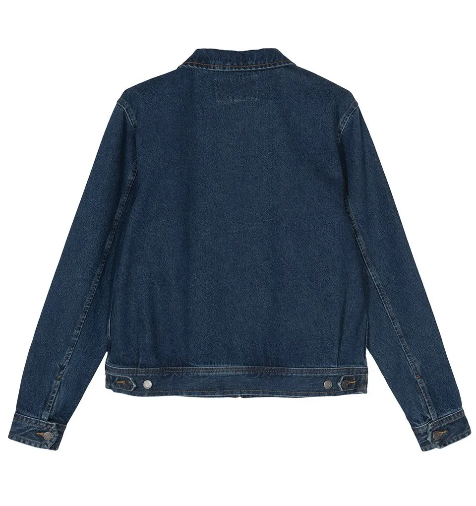 STSSY DENIM GARAGE JACKET // DARK BLUE