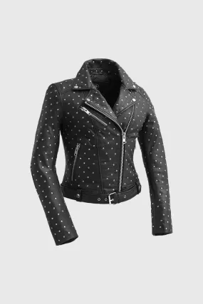 Stud Bomb Womens Leather Jacket