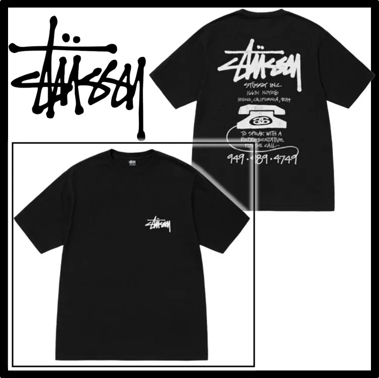 STUSSY  |Unisex Street Style Logo Skater Style T-Shirts