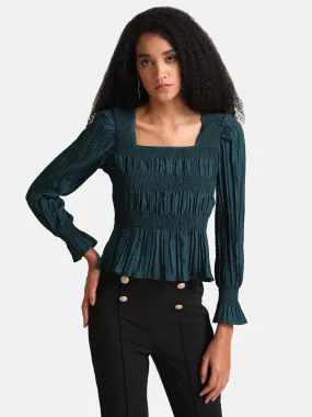 Textured Pleated Top