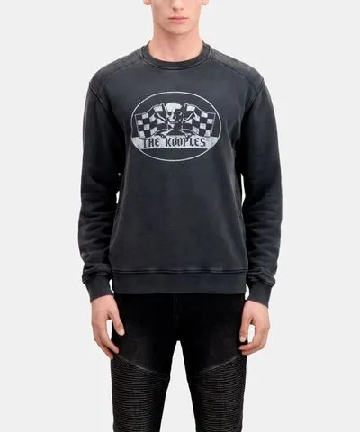 The Kooples Sweatshirt With Racing Skull Serigraphy