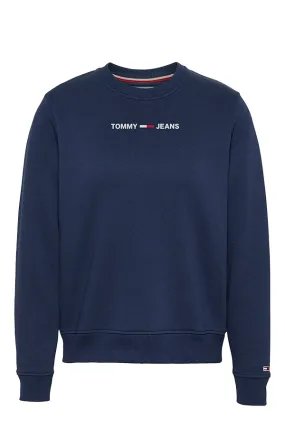 Tommy Hilfiger Women Logo Crew Sweatshirt Navy