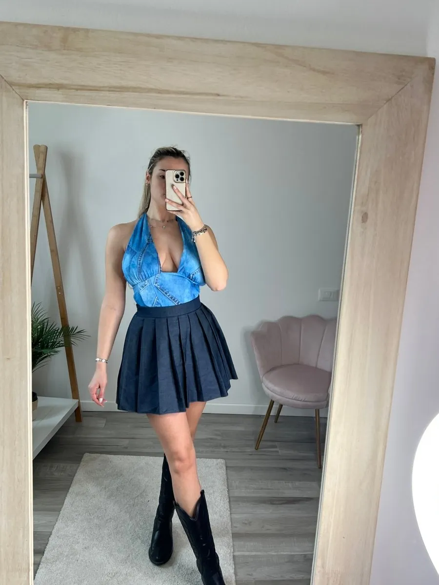 Top effetto denim