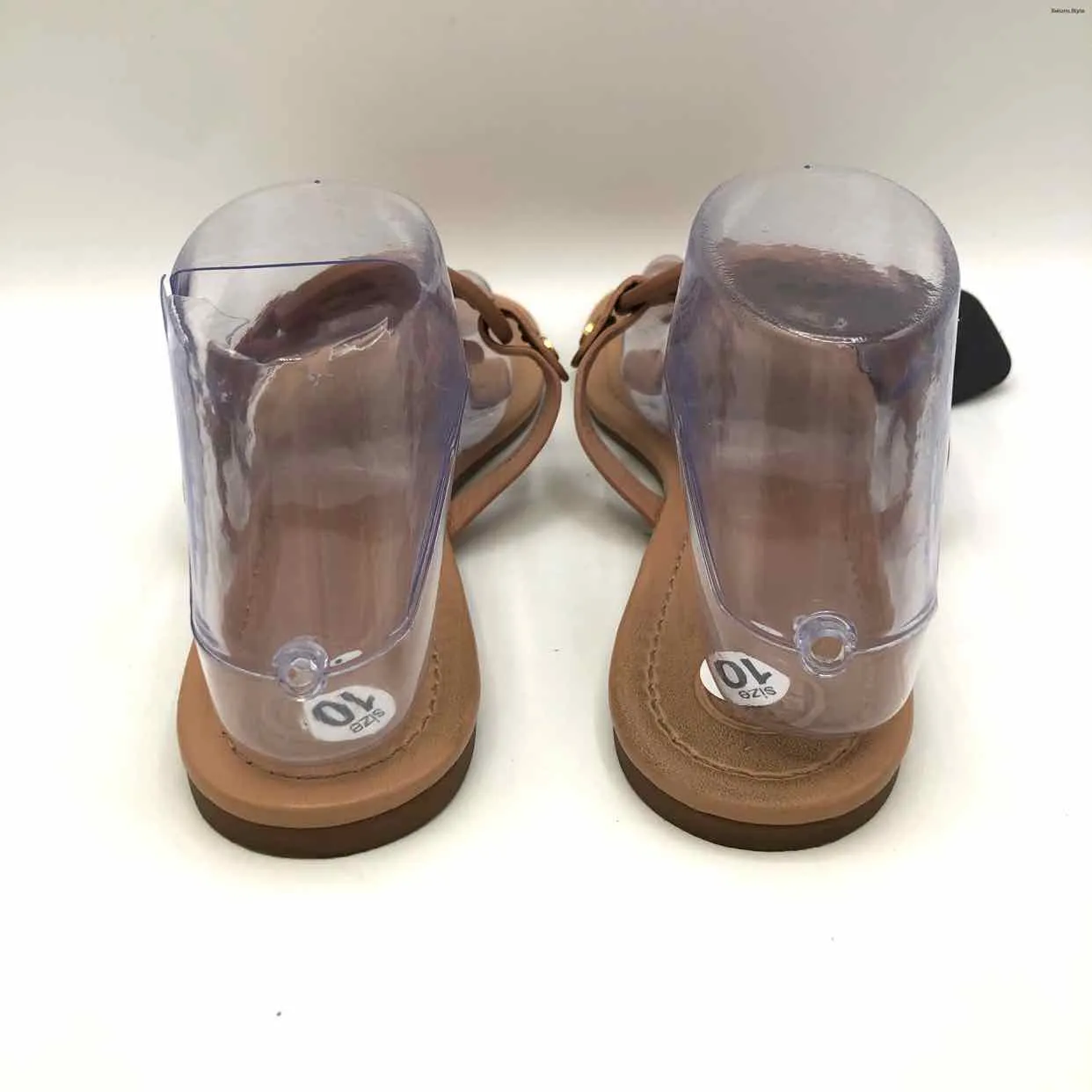 TORY BURCH Nude Gold Leather Thong Sandal Shoe Size 10 Shoes