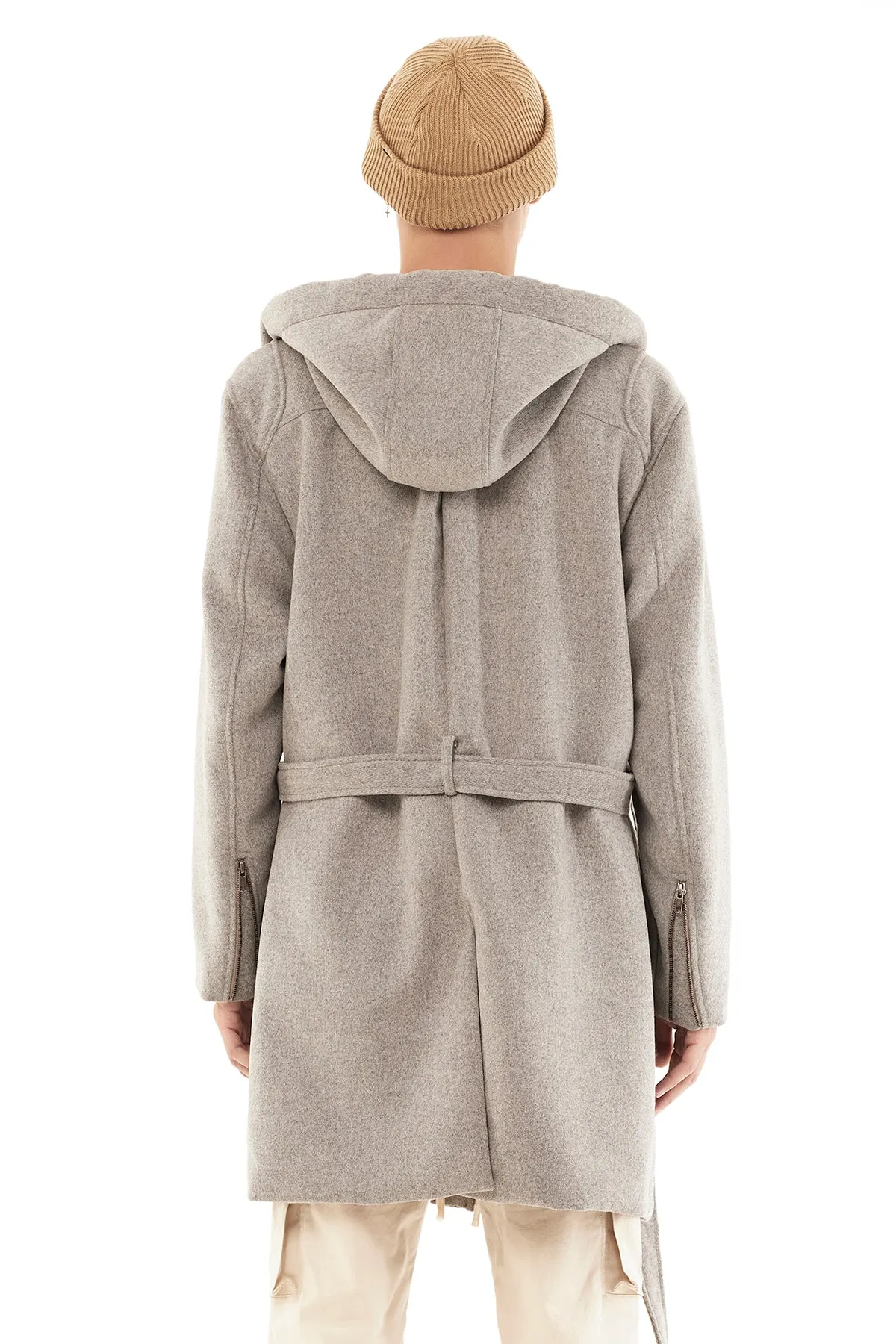 TRENCH COAT WITH HOOD IN GREY