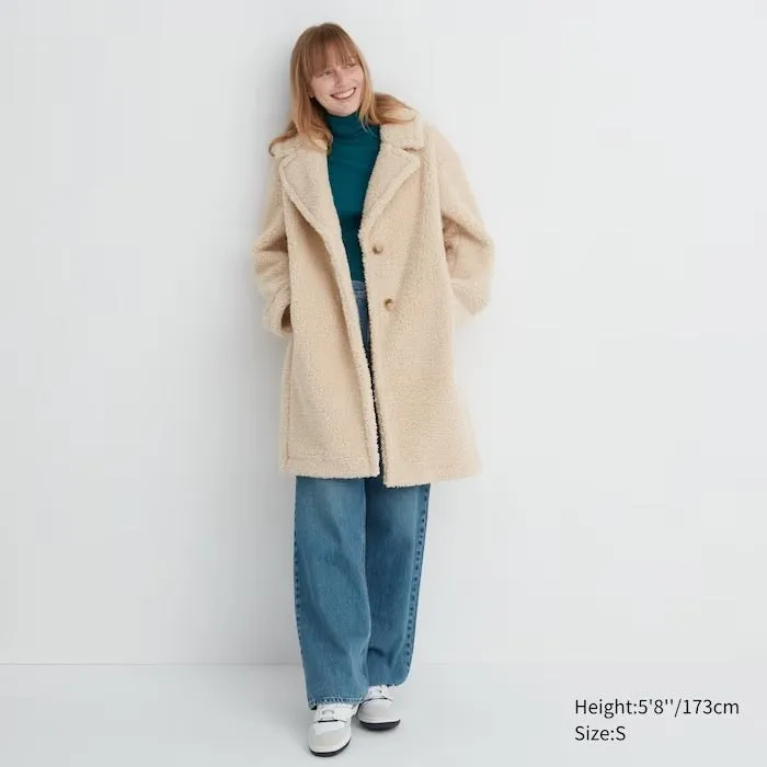 Uniqlo Pile-Lined Fleece Tailored Coat