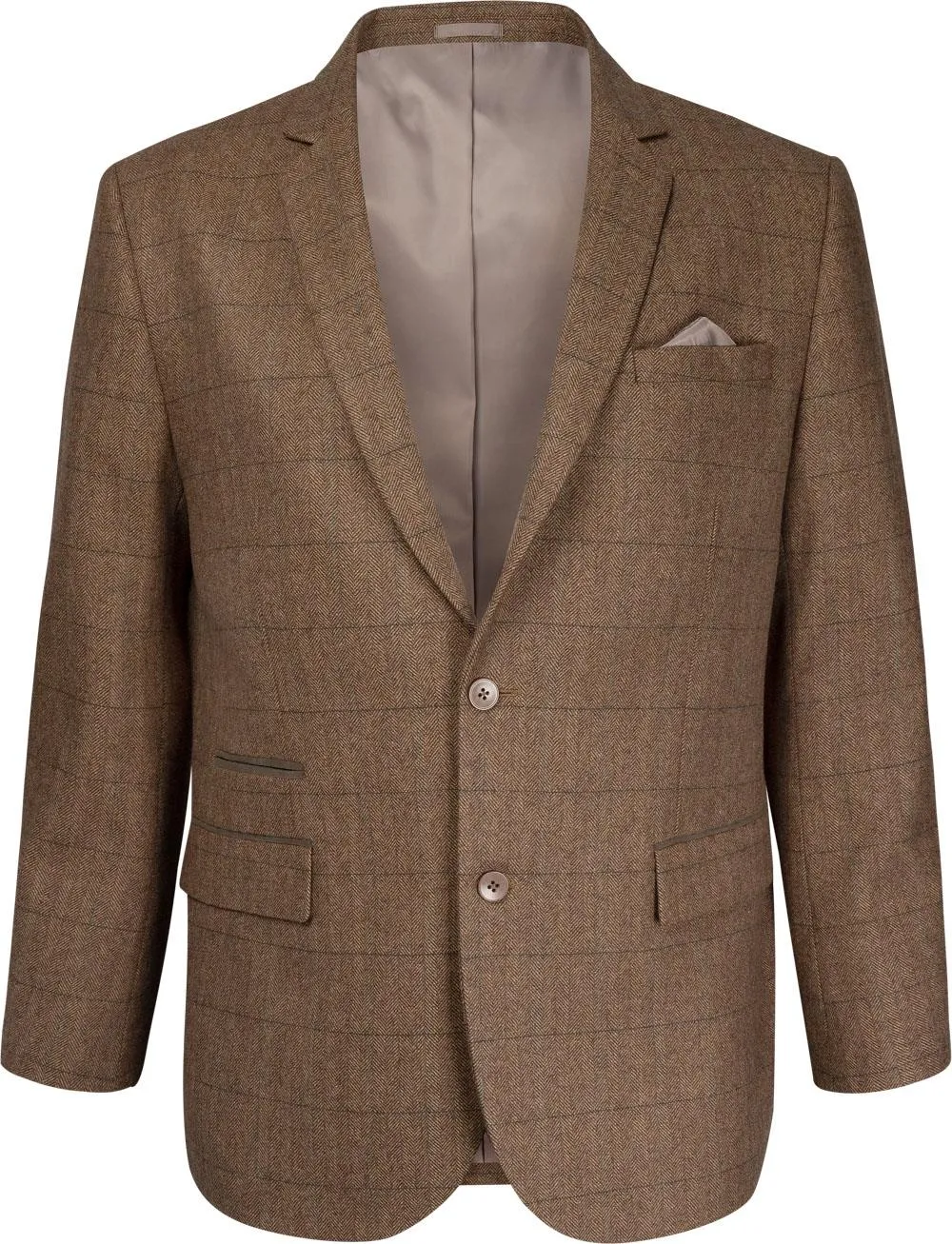 Uptheir Edinburgh Single Breasted Tweed Jacket - Tan