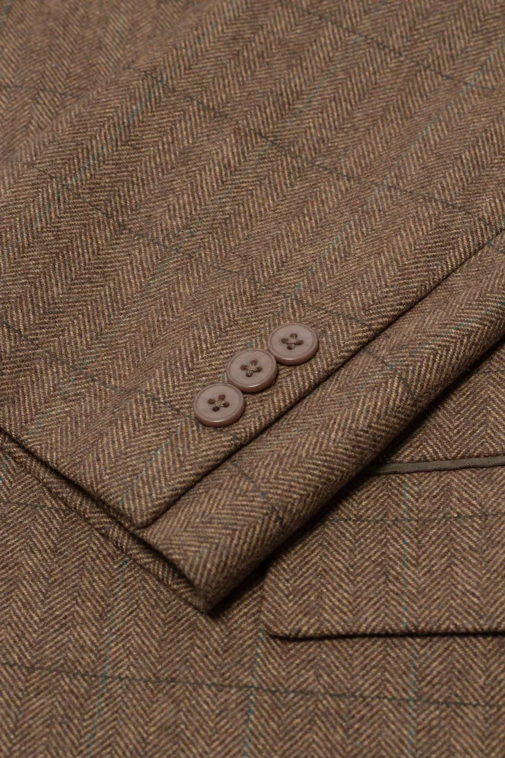 Uptheir Edinburgh Single Breasted Tweed Jacket - Tan