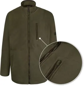 Uptheir Luxury Abe Leather Trim Fleece Jacket - Green