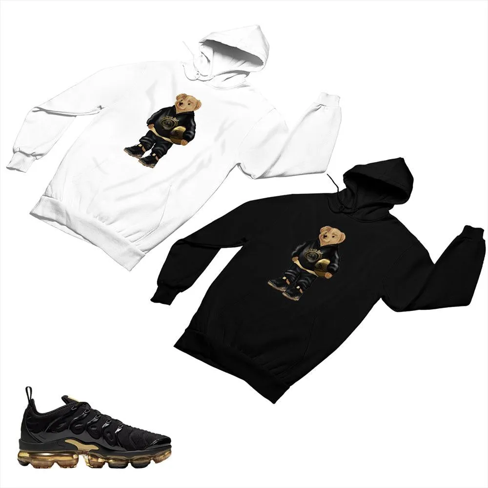 VaporMax Plus Black and Gold Matching Custom Designed Hoodies AVP 2-6-16