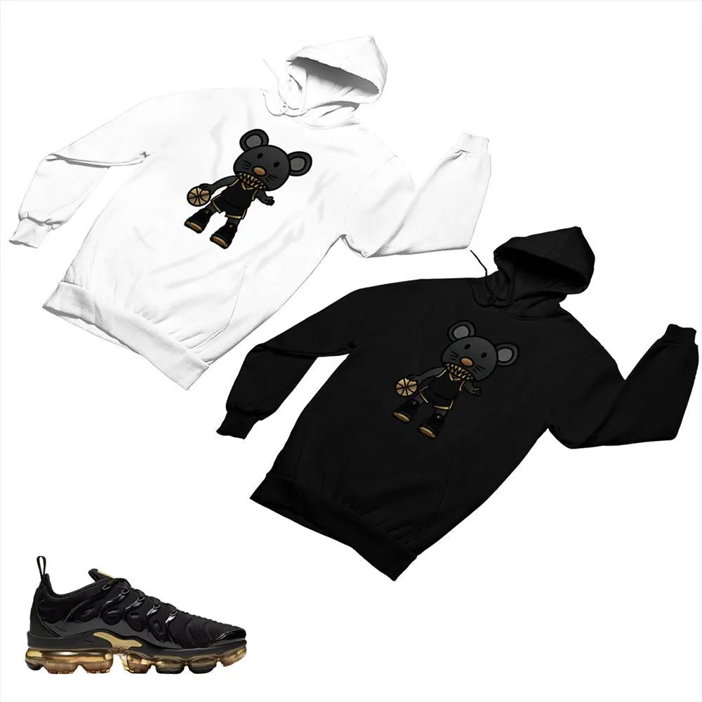 VaporMax Plus Black and Gold Matching Custom Designed Hoodies AVP 2-6-4