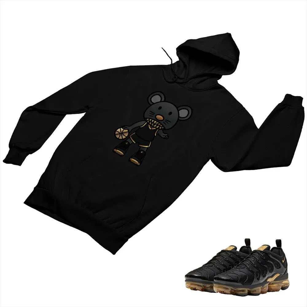 VaporMax Plus Black and Gold Matching Custom Designed Hoodies AVP 2-6-4