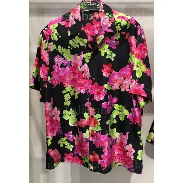 VERSACE  |Flower Patterns Short Sleeves Luxury Outlet Shirts