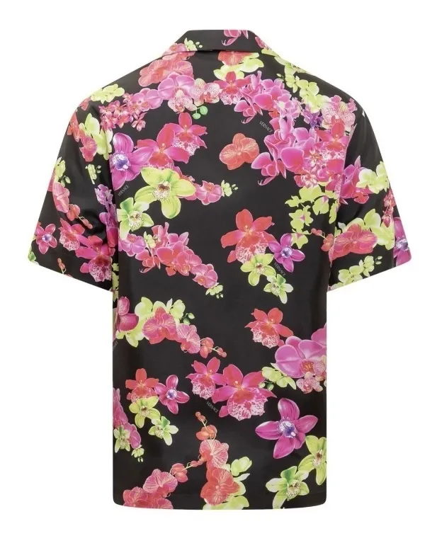 VERSACE  |Flower Patterns Short Sleeves Luxury Outlet Shirts