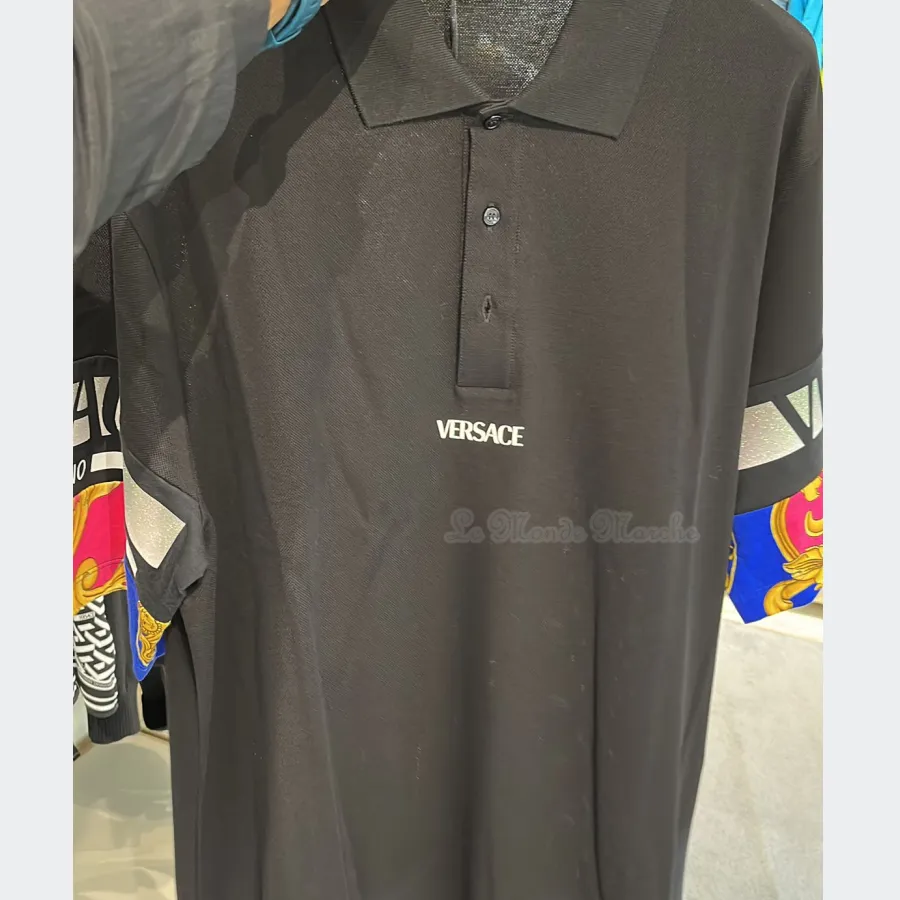 VERSACE  |Unisex Street Style Plain Short Sleeves Logo Luxury Shirts