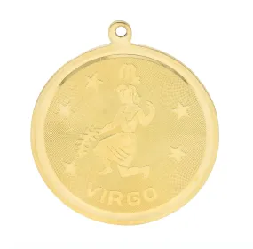 Vintage 14 Karat Yellow Gold Virgo Zodiac Medallion Pendant Charm