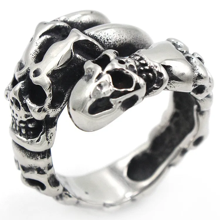 Vintage Punk Rock Beast Claw Skull Ring