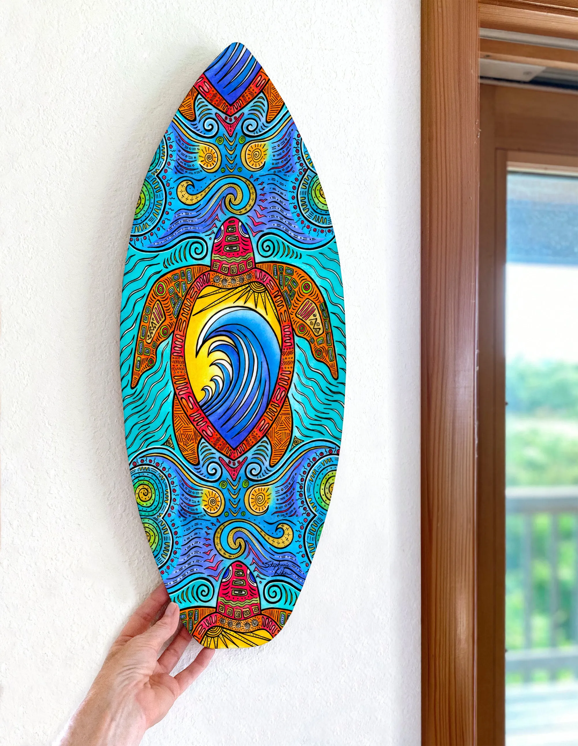 Waves of the Turtle Surfboard Wall Art