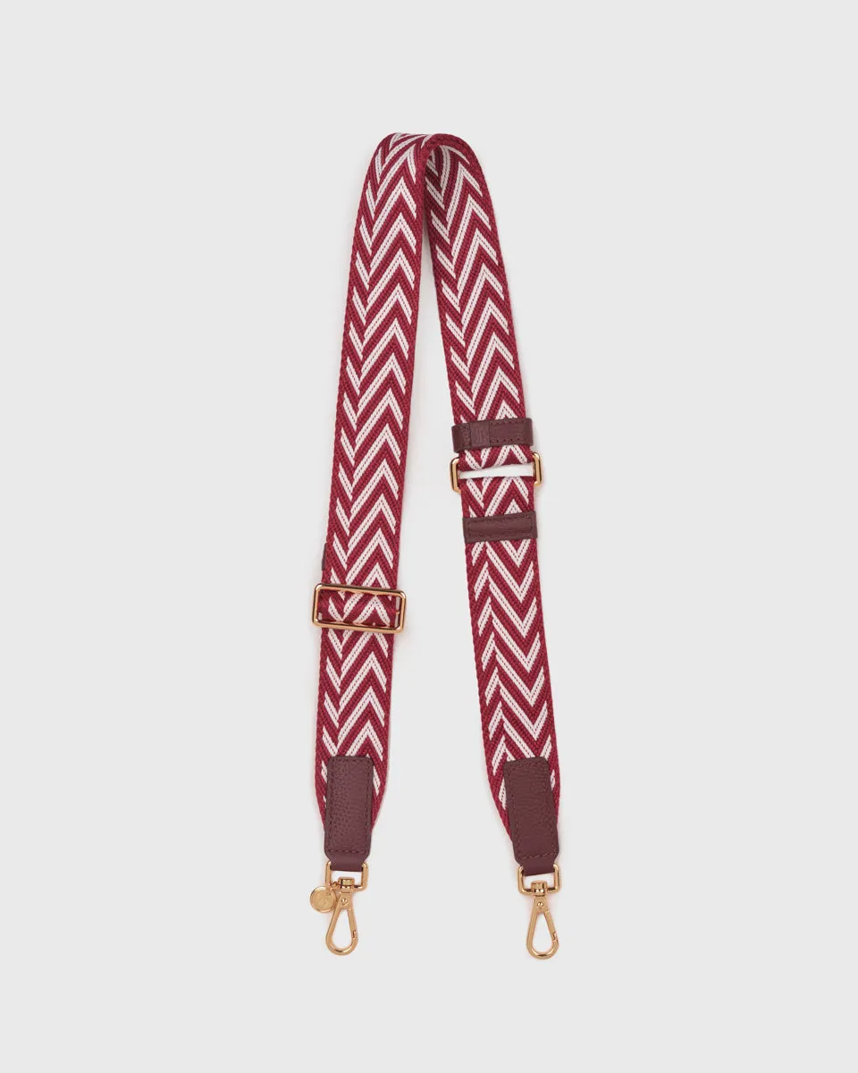 Webbing Bag Strap (Burgundy/White)