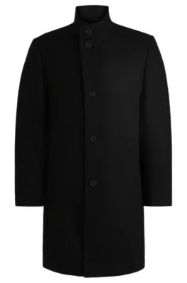 Wool-blend coat in a regular fit