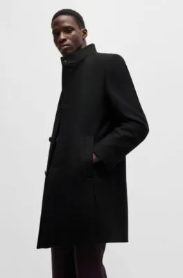 Wool-blend coat in a regular fit