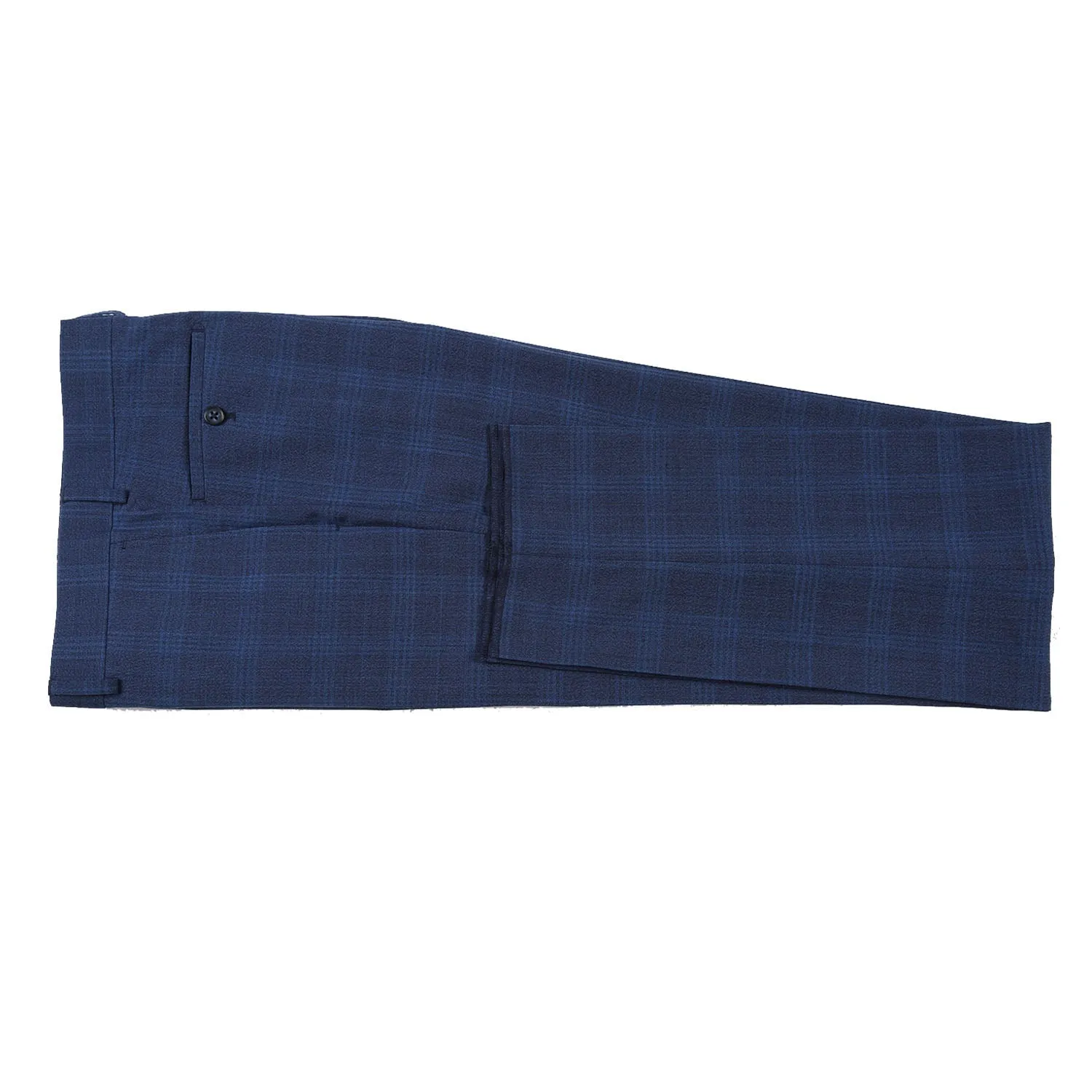 Wool Stretch Single Breasted SLIM FIT Suit in Air Force Blue Plaid (Short, Regular, and Long Available) by English Laundry