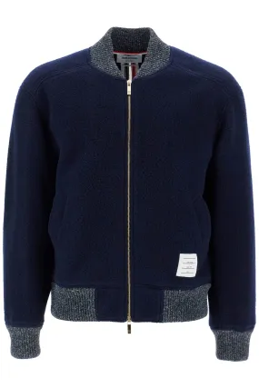 woolen fleece bomber jacket MJT395A J0100 NAVY