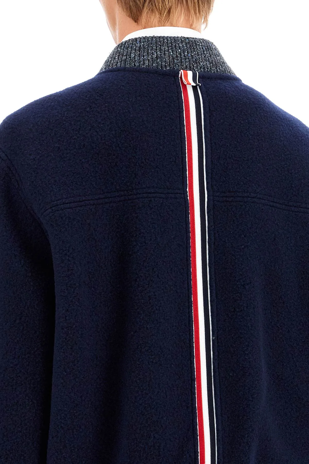 woolen fleece bomber jacket MJT395A J0100 NAVY