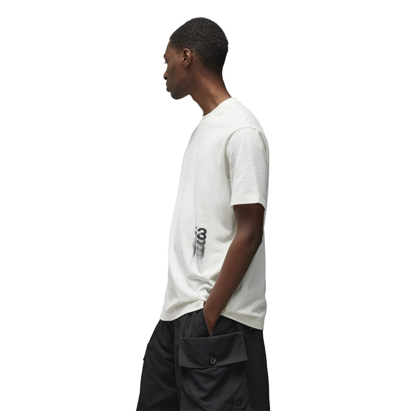 Y-3  |Plain Cotton Short Sleeves Logo Designers T-Shirts