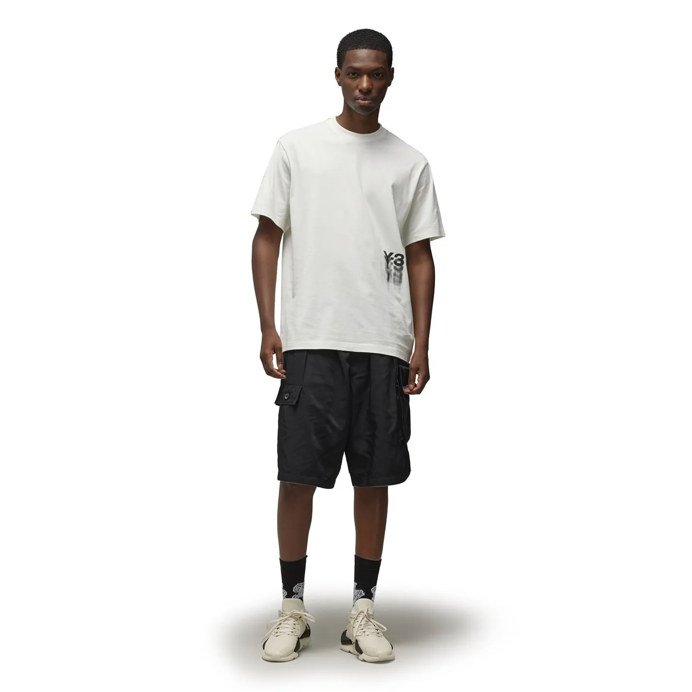 Y-3  |Plain Cotton Short Sleeves Logo Designers T-Shirts