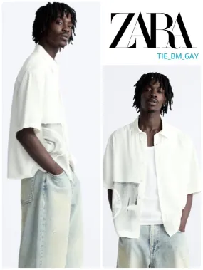 ZARA  |Plain Short Sleeves Shirts